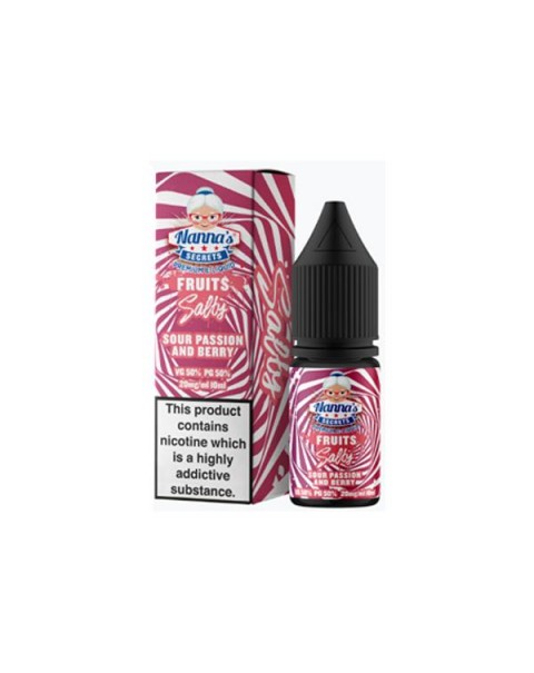 10mg Nanna’s Secret Fruits 10ml Flavoured Nic Salt (50VG/50PG)