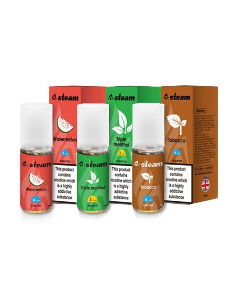 A-Steam Fruit Flavours 12MG 10ML (50VG/50PG)